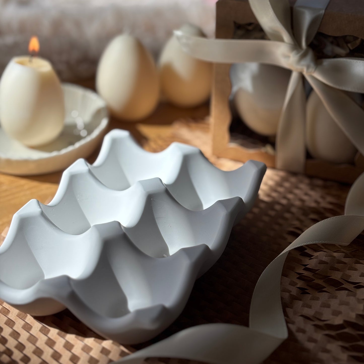 The Cradle Holder & Egg Candles – Curated Gift Set